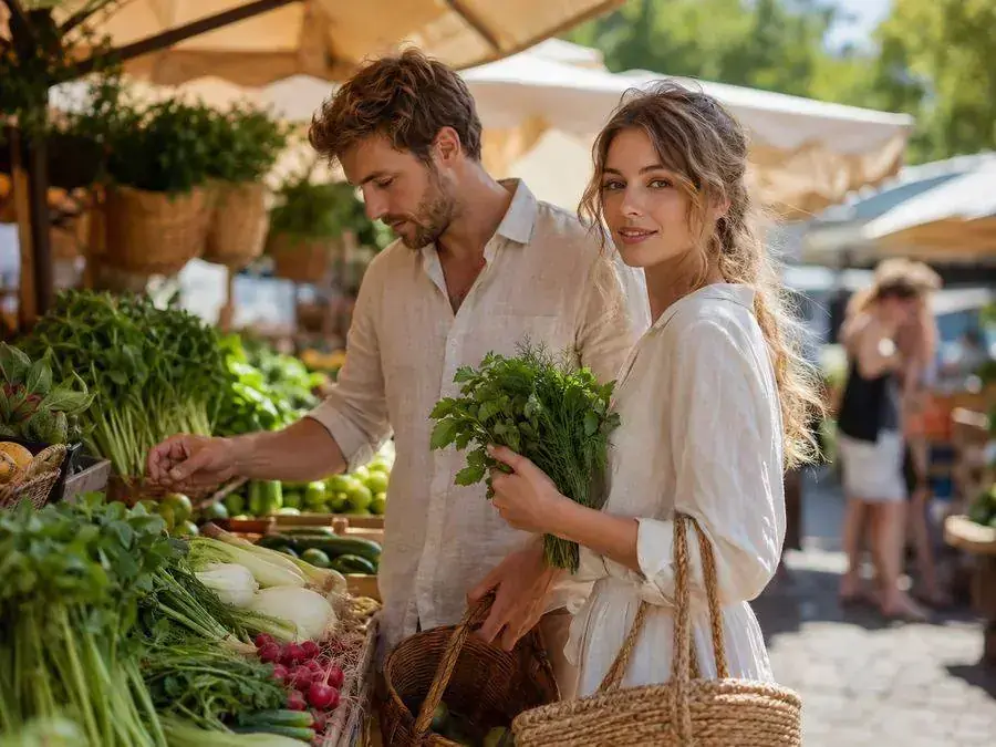 Fresh market shopping
