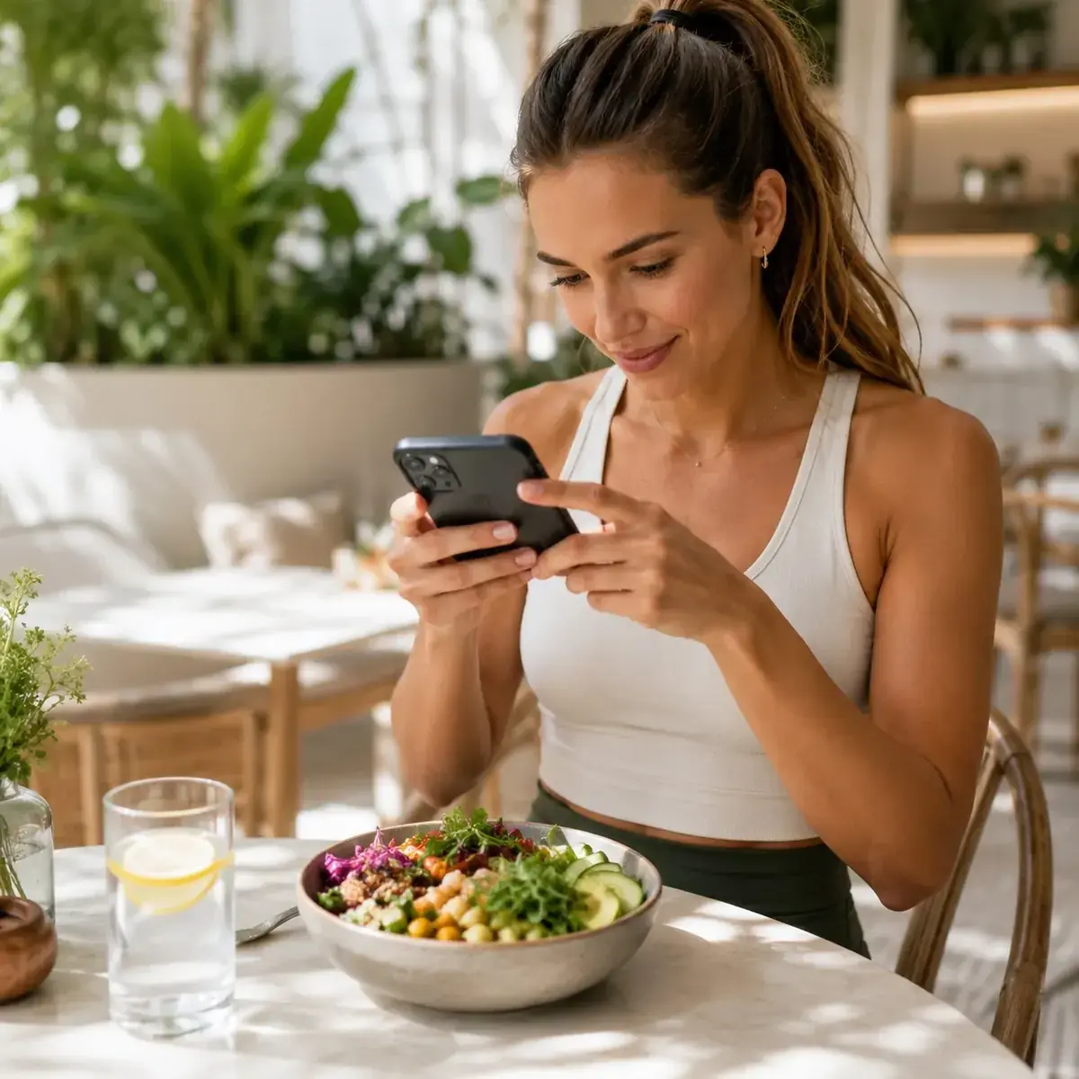 Using RUNA app to scan a healthy bowl